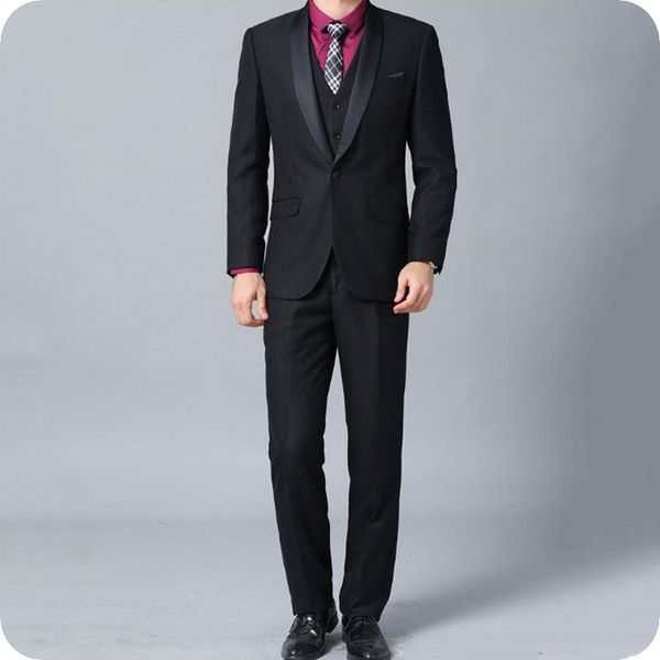 custom made black groom tuxedos slim fit men suits italy peaked lapel man blazer jacket three-piece slim fit terno masculino costume homme, Black;gray
custom made black groom tuxedos slim fit men suits italy peaked lapel man blazer jacket three-piece slim fit terno masculino costume homme, Black;gray