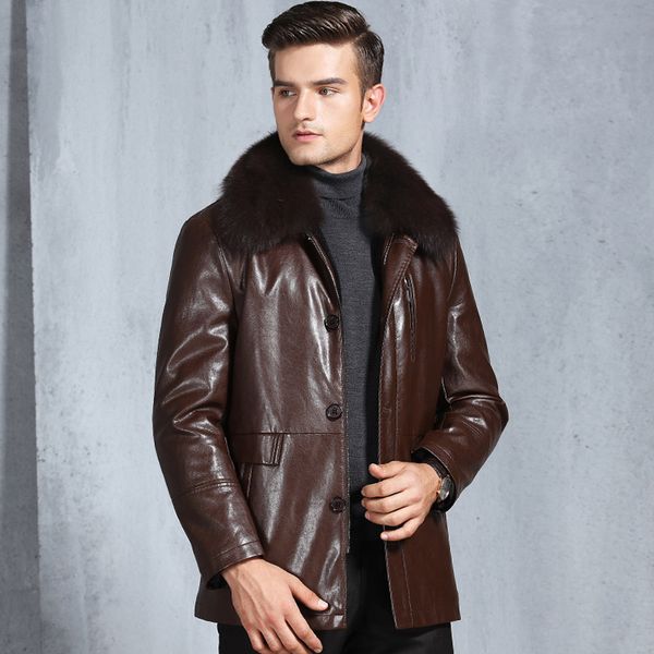 2018 winter leather jacket men male leather motorcycle jacket fur collar coat warm winter men's fur coat jaqueta couro, Black
2018 winter leather jacket men male leather motorcycle jacket fur collar coat warm winter men's fur coat jaqueta couro, Black