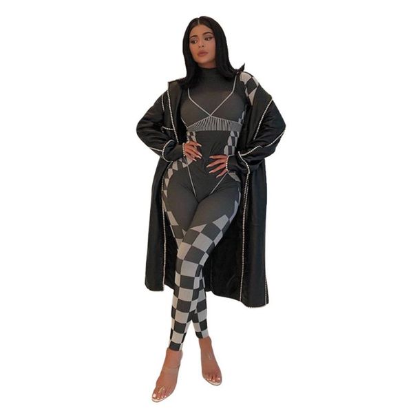 print plaid jumpsuit 2019 autumn winter mock neck long sleeve skinny casual romper women fashion overalls, Black;white
print plaid jumpsuit 2019 autumn winter mock neck long sleeve skinny casual romper women fashion overalls, Black;white