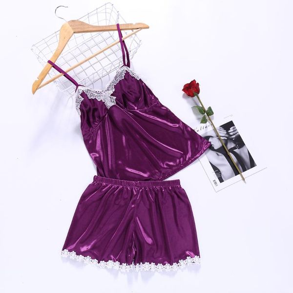 women's sleepwear satin pajamas set lace v-neck pyjamas sleeveless cami and shorts nightwear pijama mujer homewear, Black;red
women's sleepwear satin pajamas set lace v-neck pyjamas sleeveless cami and shorts nightwear pijama mujer homewear, Black;red