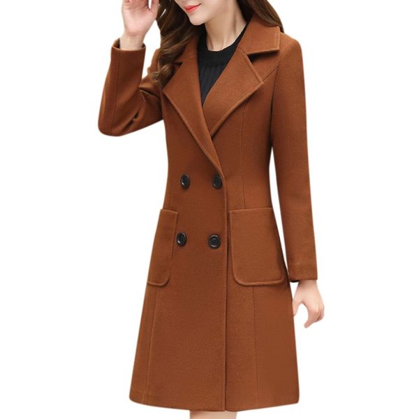 women trench woolen coat winter slim double breasted overcoat winter coats long outerwear for women plus size coat dropship, Black
women trench woolen coat winter slim double breasted overcoat winter coats long outerwear for women plus size coat dropship, Black