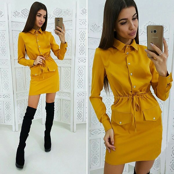 Februaryfrost Women Casual Sashes Button Sheath Dress Turn Down Collar Long Sleeve Solid Dress Autumn Fashion Elegant Mini Dress
Februaryfrost Women Casual Sashes Button Sheath Dress Turn Down Collar Long Sleeve Solid Dress Autumn Fashion Elegant Mini Dress