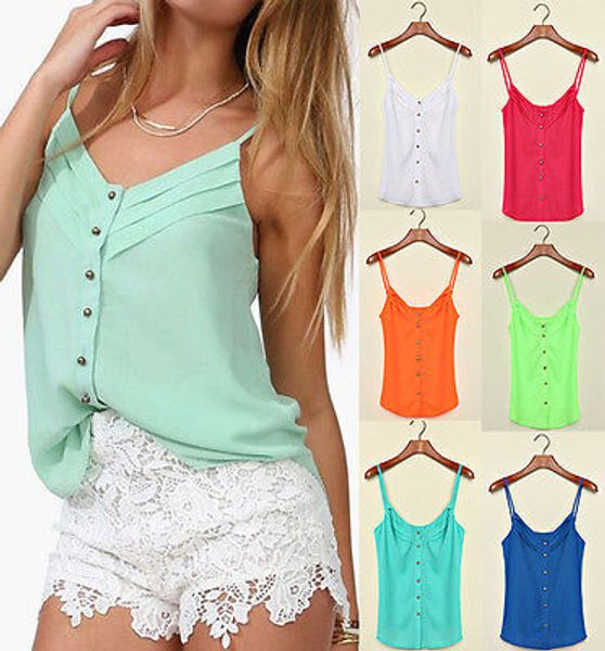 lady womens candy color camis shirts chiffon spaghetti strap vest new plus size -3xl, White
lady womens candy color camis shirts chiffon spaghetti strap vest new plus size -3xl, White