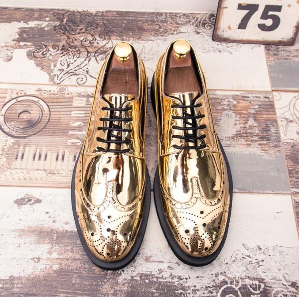 men brogue oxfords patent leather lace-up formal shoes for man luxury mens wedding party dress shoes 1nx27, Black
men brogue oxfords patent leather lace-up formal shoes for man luxury mens wedding party dress shoes 1nx27, Black