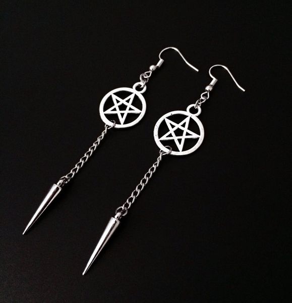 ancient silver supernatural power pentagram rivet charm earrings gothic style diy personality creative women's ladies earrings jewelry
ancient silver supernatural power pentagram rivet charm earrings gothic style diy personality creative women's ladies earrings jewelry