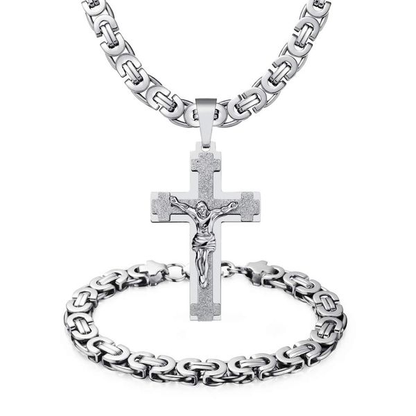 6mm width stainless steel necklaces pendants silver jesus cross pendant necklace bracelet set jewelry 55cm/60cm,necklace
6mm width stainless steel necklaces pendants silver jesus cross pendant necklace bracelet set jewelry 55cm/60cm,necklace