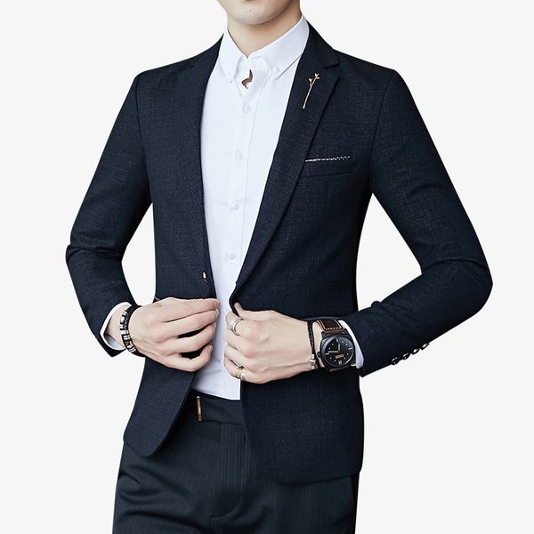 yushu new slim fit mens business casual blazer single button blazer jacket men classic mens solid color coat, White;black
yushu new slim fit mens business casual blazer single button blazer jacket men classic mens solid color coat, White;black
