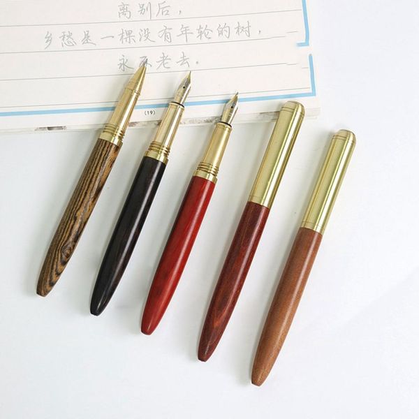 fangnymph 0.7mm vintage fountain pen rosewood and brass fountain pen for business student stationery 
fangnymph 0.7mm vintage fountain pen rosewood and brass fountain pen for business student stationery