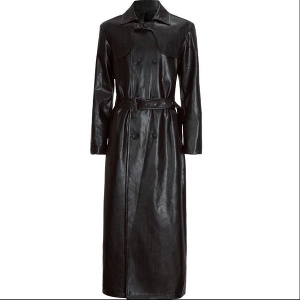 m-4xl autumn and winter new large size men's pu leather long trench coat over the knee cloak coat motorcycle style windbreaker, Black
m-4xl autumn and winter new large size men's pu leather long trench coat over the knee cloak coat motorcycle style windbreaker, Black