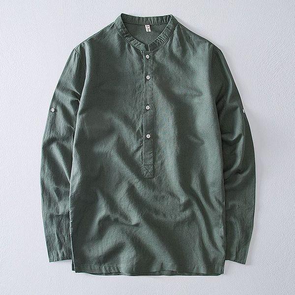 2019 men's long sleeve stand-collar linen shirts casual solid color cotton mens shirts fashion mens slim -4xl, White;black
2019 men's long sleeve stand-collar linen shirts casual solid color cotton mens shirts fashion mens slim -4xl, White;black
