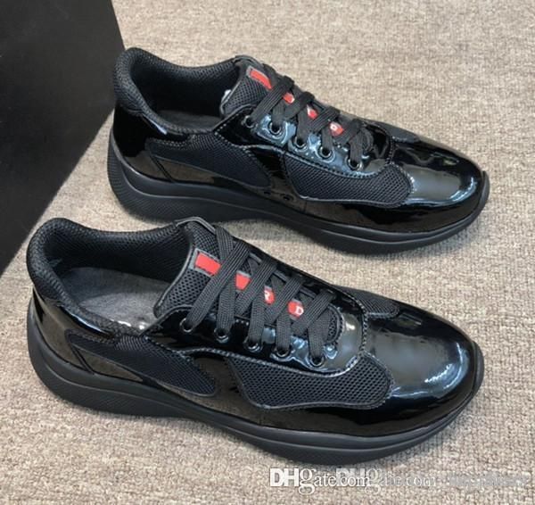 designer sneaker for men americas cup patent leather nylon sneakers luxury shoes mens lace up traniers plume calf leather, Black
designer sneaker for men americas cup patent leather nylon sneakers luxury shoes mens lace up traniers plume calf leather, Black