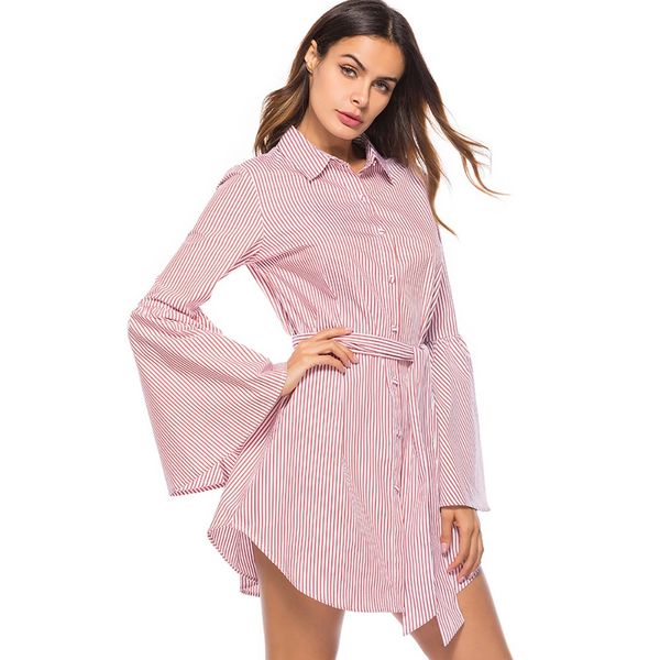 new arrival striped blouse shirt women autumn shirts office wide belt asymmetric hem chic blouses women high quality, White
new arrival striped blouse shirt women autumn shirts office wide belt asymmetric hem chic blouses women high quality, White