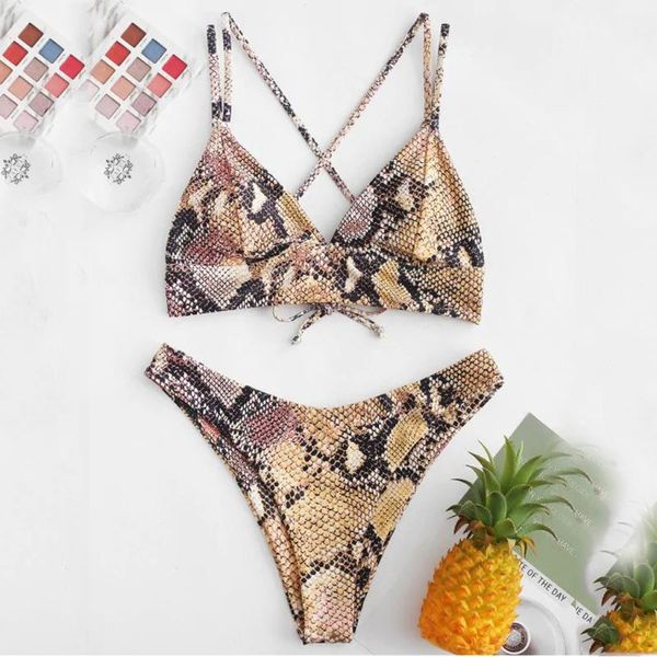 women snake skin high cut v neck two pieces bikini swimwear swimsuit beachwear swimming bathing suits maillot de bain femme
women snake skin high cut v neck two pieces bikini swimwear swimsuit beachwear swimming bathing suits maillot de bain femme