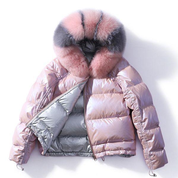 rlyaeiz 2019 winter jacket women large natural fur collar thick warm coat both sides wear short parka winter white duck coat, Black
rlyaeiz 2019 winter jacket women large natural fur collar thick warm coat both sides wear short parka winter white duck coat, Black