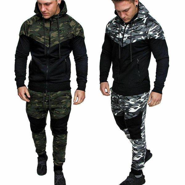 new mens tracksuit set casual camouflage patchwork suit fleece hoodie fashion long sleeve + long pants joggers gym new, Gray
new mens tracksuit set casual camouflage patchwork suit fleece hoodie fashion long sleeve + long pants joggers gym new, Gray