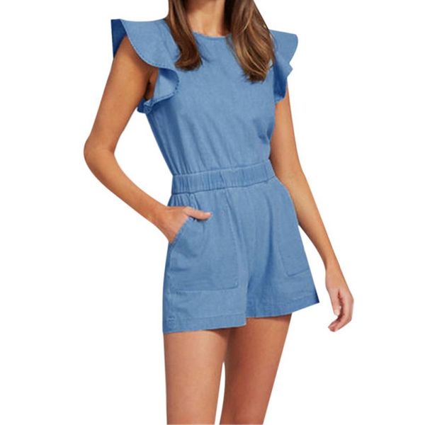 ruffled short sleeve blue denim playsuit women pocket shorts high waist jumpsuit female playsuits 2019 summer fashion, Black;white
ruffled short sleeve blue denim playsuit women pocket shorts high waist jumpsuit female playsuits 2019 summer fashion, Black;white