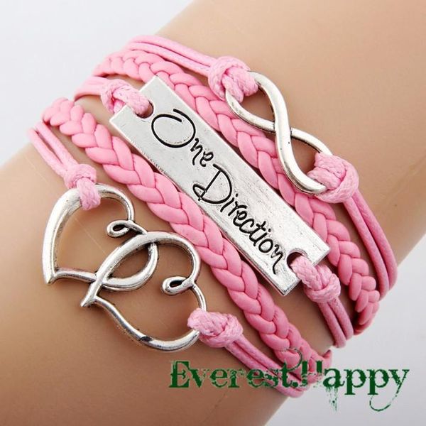 wholesale- silver sideways charm one direction heart infinity braided pink leather bracelets wristbands xmas gift hy1005, Golden;silver
wholesale- silver sideways charm one direction heart infinity braided pink leather bracelets wristbands xmas gift hy1005, Golden;silver