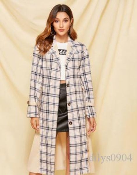 women's wear autumn and winter 2019 new euro-american fashion style chequered windswear in long sleeve leisure coat temperament comfort, Tan;black
women's wear autumn and winter 2019 new euro-american fashion style chequered windswear in long sleeve leisure coat temperament comfort, Tan;black
