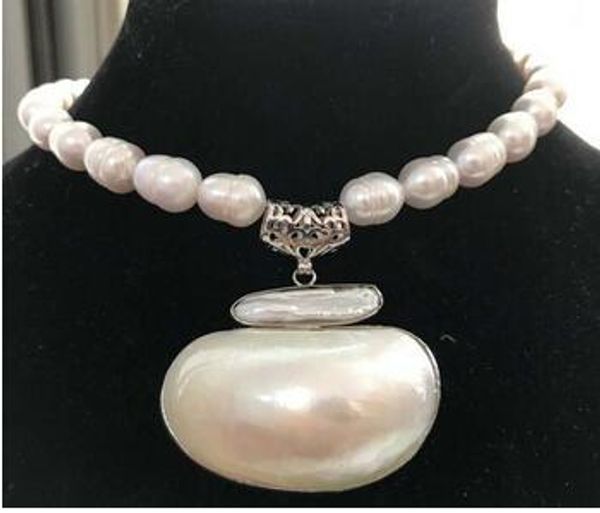 ***>>17" 10-13mm white biwa dens freshwater pearl necklace mabe pendant, Silver
***>>17" 10-13mm white biwa dens freshwater pearl necklace mabe pendant, Silver