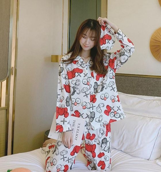 spring and autumn pajamas female long-sleeved cartoon two-piece suit student young lady cute home service, Black;red
spring and autumn pajamas female long-sleeved cartoon two-piece suit student young lady cute home service, Black;red