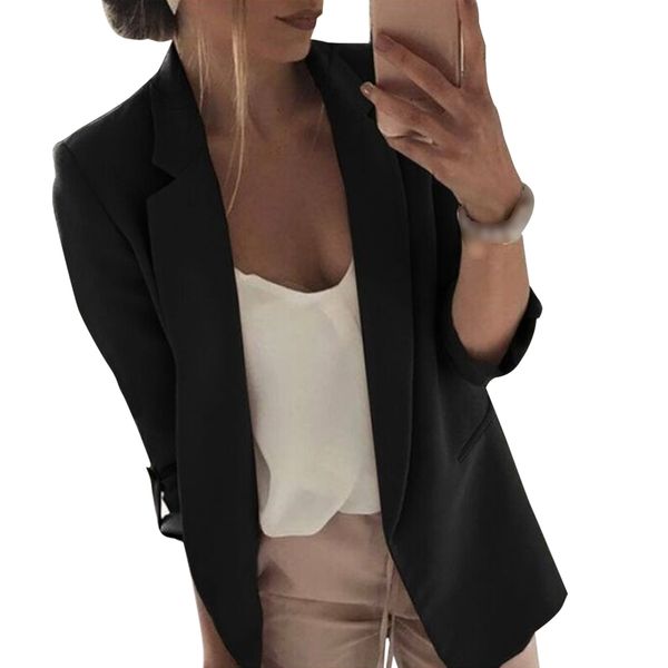 casual open front turndown collar solid formal suit daily women blazer spring autumn business slim fit fashion 3/4 sleeve work, White;black
casual open front turndown collar solid formal suit daily women blazer spring autumn business slim fit fashion 3/4 sleeve work, White;black