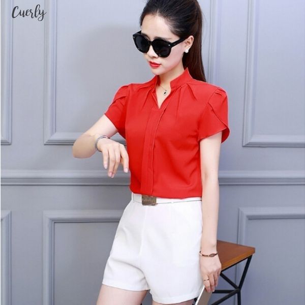 women v neck chiffon blouse short sleeve solid color shirt large sizes bodycon elegant ladies autumn fashion shirt, White
women v neck chiffon blouse short sleeve solid color shirt large sizes bodycon elegant ladies autumn fashion shirt, White