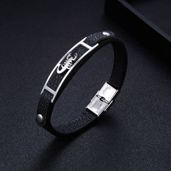 punk scorpion bracelet mens leather bracelets quality stainless steel charm leather jewelry for men accessory rock male bangles, Golden;silver
punk scorpion bracelet mens leather bracelets quality stainless steel charm leather jewelry for men accessory rock male bangles, Golden;silver