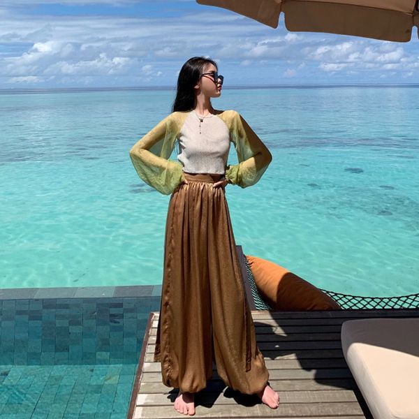 two piece set for women's suits 2019 summer bohe vintage chiffon long sleeve blouse + casual loose pants two piece outfits lw274, White
two piece set for women's suits 2019 summer bohe vintage chiffon long sleeve blouse + casual loose pants two piece outfits lw274, White