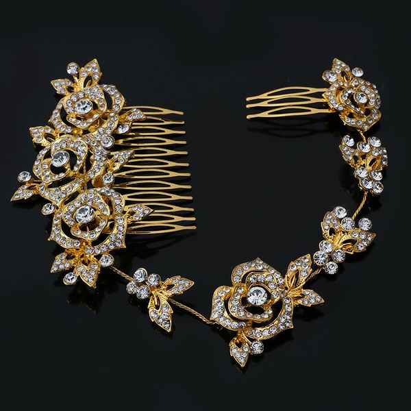 vintage elegant rhinestone wedding hair accessories rose gold hair combs crystal bridal bridesmaids flower hair piece, Golden;white
vintage elegant rhinestone wedding hair accessories rose gold hair combs crystal bridal bridesmaids flower hair piece, Golden;white