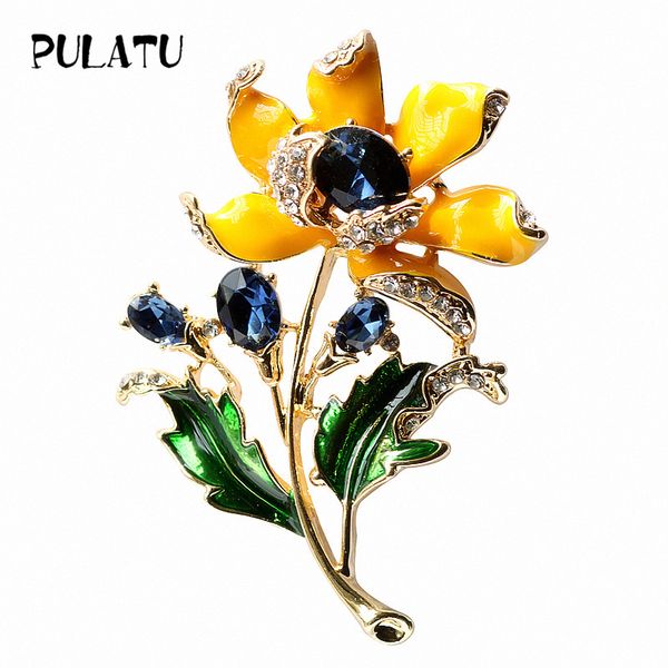 pulatu luxurious flower brooches crystal enamel bouquets of sunflower brooch pin wedding accessories fashion jewelry gift, Gray
pulatu luxurious flower brooches crystal enamel bouquets of sunflower brooch pin wedding accessories fashion jewelry gift, Gray