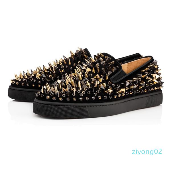 luxury casual red bottom sole ace glitter rivet studded spikes bead velvet leather business party men women brand design flats loafers z02, Black
luxury casual red bottom sole ace glitter rivet studded spikes bead velvet leather business party men women brand design flats loafers z02, Black