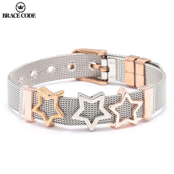 brace code jewelry double color mesh keeper bracelets with crystal star slide charms pandoro bracelets for women gift, Red;blue
brace code jewelry double color mesh keeper bracelets with crystal star slide charms pandoro bracelets for women gift, Red;blue