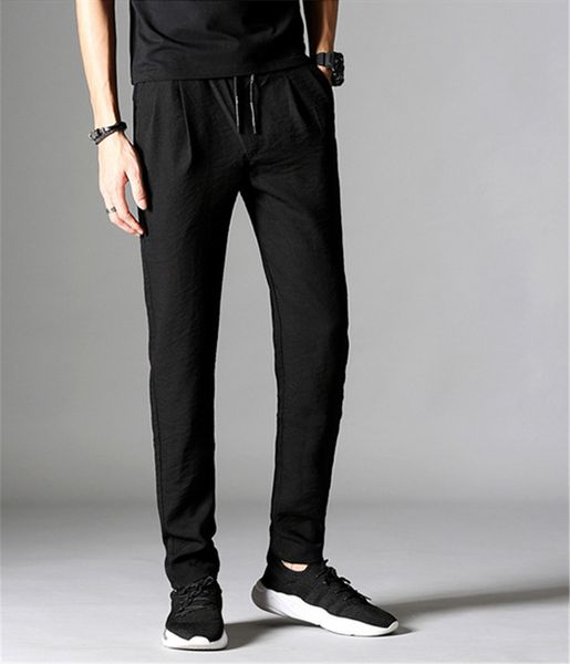 designer mens trousers fashion solid colors loose pants sports pencil pantalones male flax pants, Black
designer mens trousers fashion solid colors loose pants sports pencil pantalones male flax pants, Black
