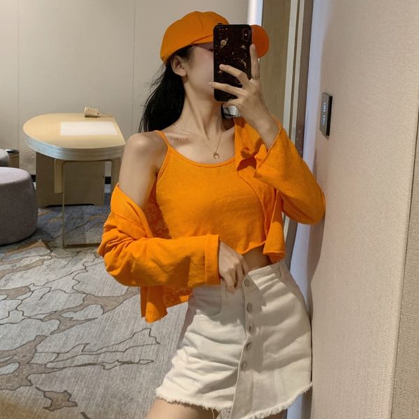 nana fashion womens clothing store western style long-sleeved thin sunscreen cardigan slim camisole sweater two-piece set, White
nana fashion womens clothing store western style long-sleeved thin sunscreen cardigan slim camisole sweater two-piece set, White