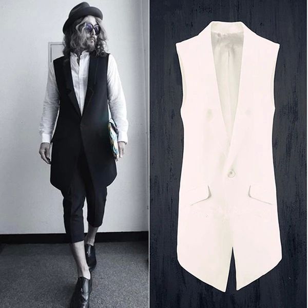 plus size stylish men's clothes edge designers quality sleeveless long suit vest waistcoat for s-xxxl size, Black;white
plus size stylish men's clothes edge designers quality sleeveless long suit vest waistcoat for s-xxxl size, Black;white