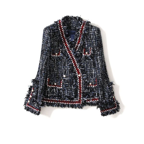 women's jackets women fashion double breasted lurex tweed tassel jacket pockets pearls button autumn winter short casual work office wo, Black;brown
women's jackets women fashion double breasted lurex tweed tassel jacket pockets pearls button autumn winter short casual work office wo, Black;brown