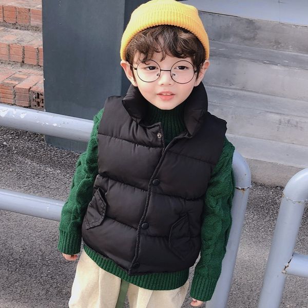 winter vest for boys girls warm letter printed light cotton-padded down sleeveless jacket for boys kids 1-10y, Blue;gray 
winter vest for boys girls warm letter printed light cotton-padded down sleeveless jacket for boys kids 1-10y, Blue;gray