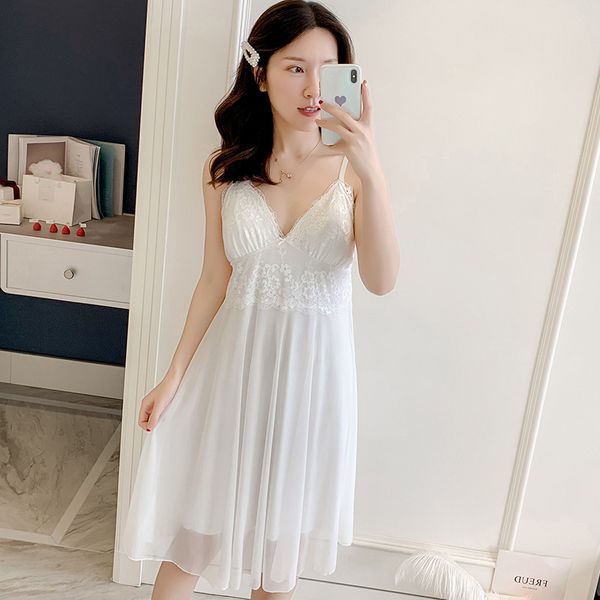 new nightgowns women spring and summer lace slip nightdress with chest pad dress woman night sleepwear, Black;red
new nightgowns women spring and summer lace slip nightdress with chest pad dress woman night sleepwear, Black;red
