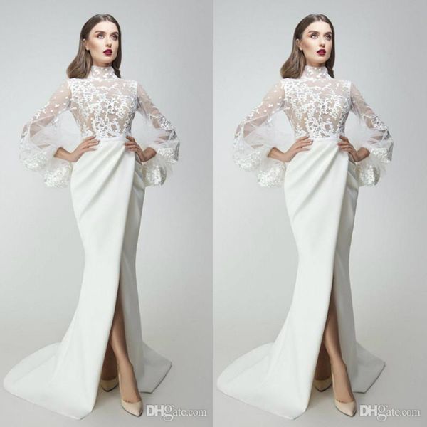yousef aljasmi 2020 prom dresses lace appliqued long sleeves side split mermaid evening gowns sweep train special occasion dress, Black
yousef aljasmi 2020 prom dresses lace appliqued long sleeves side split mermaid evening gowns sweep train special occasion dress, Black