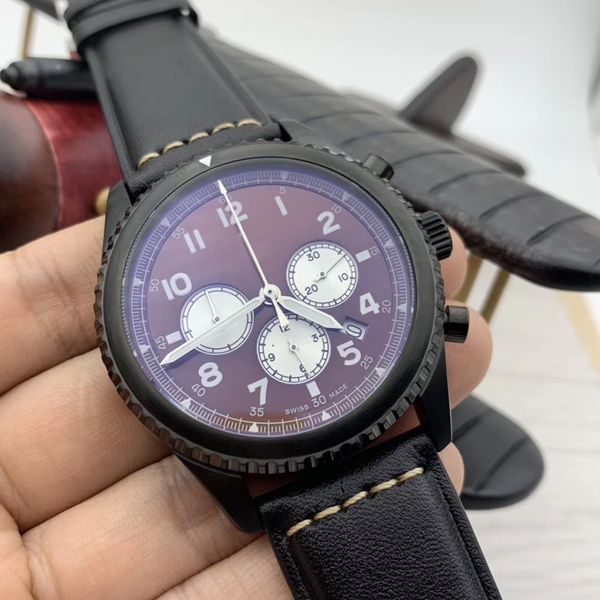 1884 navitimer arabic number 46mm red dial date mens watches quartz chronometer leather band analog wristwatches with working subdials, Slivery;brown
1884 navitimer arabic number 46mm red dial date mens watches quartz chronometer leather band analog wristwatches with working subdials, Slivery;brown