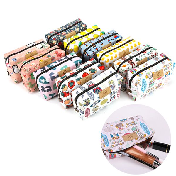 1 pc cartoon cosmetic bag women make up bag travel floral toiletry kit high quality