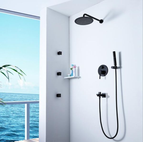 10" wall mount bathroom rain shower faucets set concealed black shower system bathtub cold 3 functions shower mixer faucet tap
10" wall mount bathroom rain shower faucets set concealed black shower system bathtub cold 3 functions shower mixer faucet tap