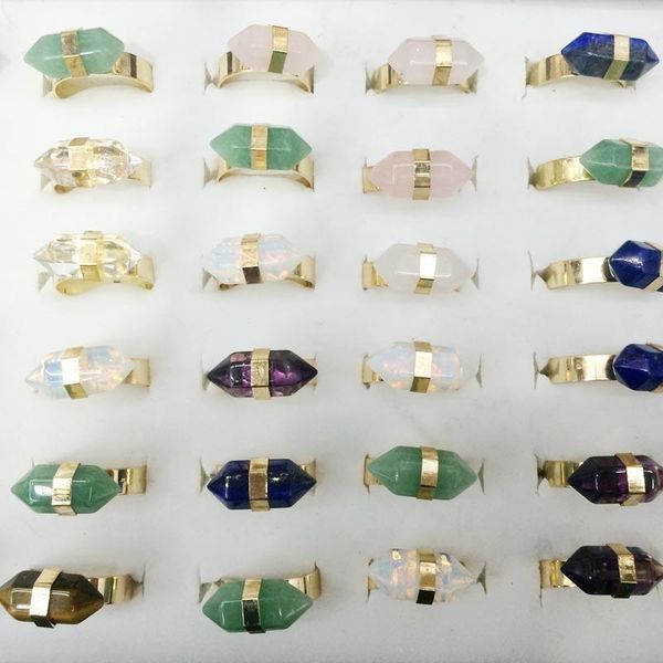 ring pretty natural stone bullet shape gold plated open adjustable rings crystal quartz gems anillos mujer fashion jewelry gemstone rings, Golden;silver
ring pretty natural stone bullet shape gold plated open adjustable rings crystal quartz gems anillos mujer fashion jewelry gemstone rings, Golden;silver