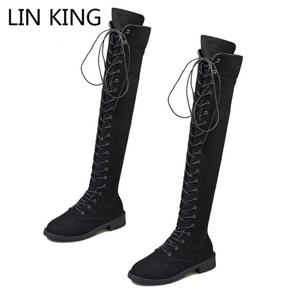 lin king spring autumn lace up long boots for women punk cross tie over the knee motorcycle boots knight botas big size 43, Black
lin king spring autumn lace up long boots for women punk cross tie over the knee motorcycle boots knight botas big size 43, Black