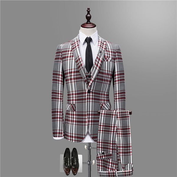 2020 new men's striped suit 3 piece set, fashion business slim suit jacket, banquet wedding host dress, White;black
2020 new men's striped suit 3 piece set, fashion business slim suit jacket, banquet wedding host dress, White;black