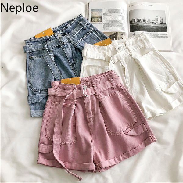 neploe fold double pockets jeans shorts 2020 summer women belt high waist bottoms korean causal wide leg short feminimos 4b276, White;black
neploe fold double pockets jeans shorts 2020 summer women belt high waist bottoms korean causal wide leg short feminimos 4b276, White;black