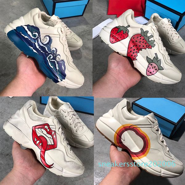 rhyton leather sneaker men designer shoes with strawberry wave mouth tiger web print luxury vintage trainer women designer shoes s06, Black
rhyton leather sneaker men designer shoes with strawberry wave mouth tiger web print luxury vintage trainer women designer shoes s06, Black