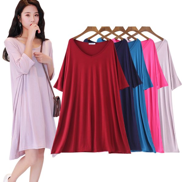 large size dress 2019 summer new style modal heart-shaped v-neck short sleeve maternity clothes loose-fit v-neck medium-length d, Black;gray
large size dress 2019 summer new style modal heart-shaped v-neck short sleeve maternity clothes loose-fit v-neck medium-length d, Black;gray