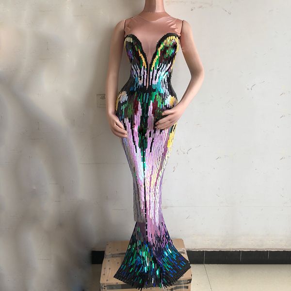 bling colorful sequins sleeveless stretch dress nightclub female singer women costume birthday celebrate long dresses dn2242, Black;red
bling colorful sequins sleeveless stretch dress nightclub female singer women costume birthday celebrate long dresses dn2242, Black;red