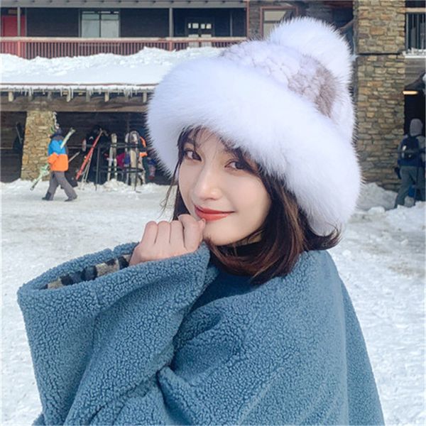 new style womens elegant real mink fur hat knitted beanie earmuffs w real fox fur ball cap, Blue;gray
new style womens elegant real mink fur hat knitted beanie earmuffs w real fox fur ball cap, Blue;gray